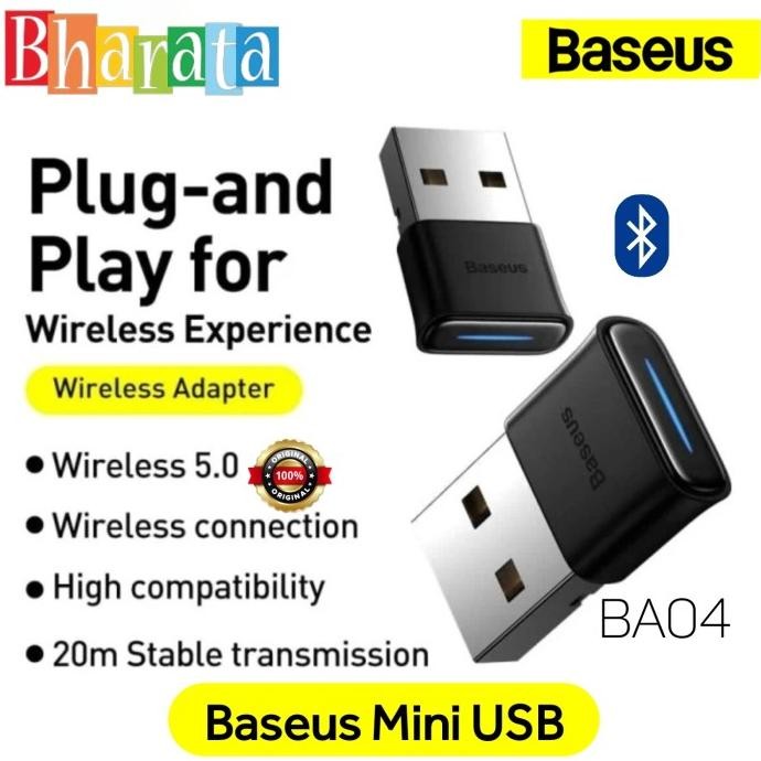 

Diskon! Baseus Mini USB Bluetooth Dongle Wireless Adapter Versi 5.0 BA04