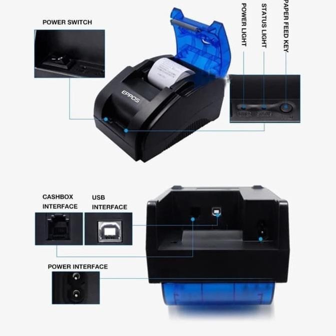 MOKA POS PRINTER BLUETOOTH / PPOB POS THERMAL 58MM EPPOS RPP02 KASIR