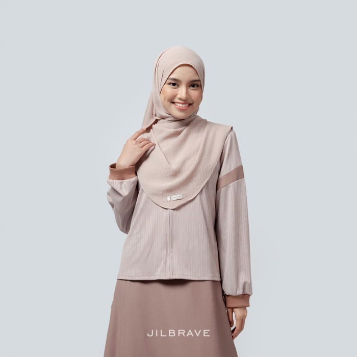 READY JILBRAVE Lany Dress Gamis Wanita Cargo Boyish Style dengan Outer Menyatu - BROWN WOOD, S UB59