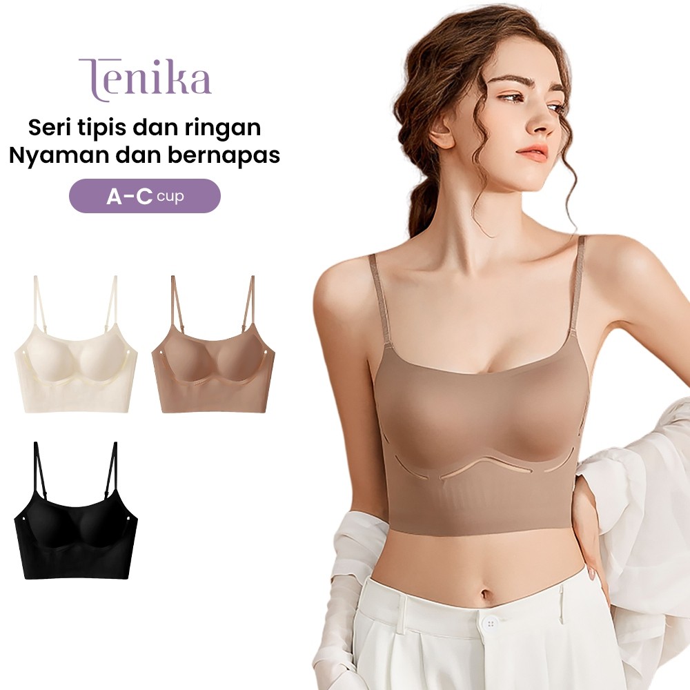 Tenika Tanktop Bra Cup Wanita tanktop Wanita Crop Top Sexy Tanktop Square Pakaian dalam wanita