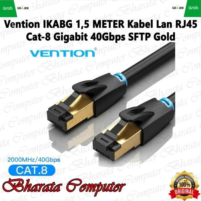 

Diskon! Vention IKABG 1,5 Meter Kabel Lan RJ45 Cat8 Gigabit 40Gbps SFTP Gold