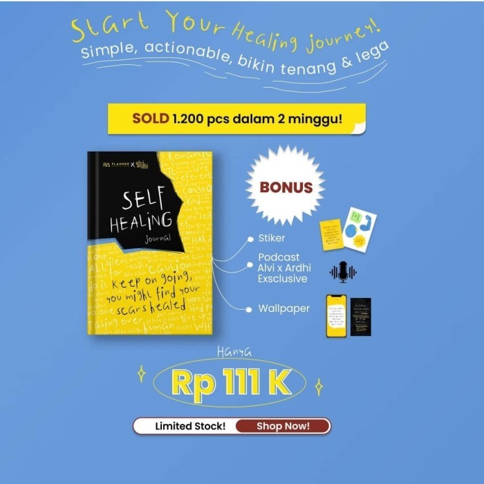 

Self Healing Journal Planner X Alvi Ardhi Buku Mental Health Awareness