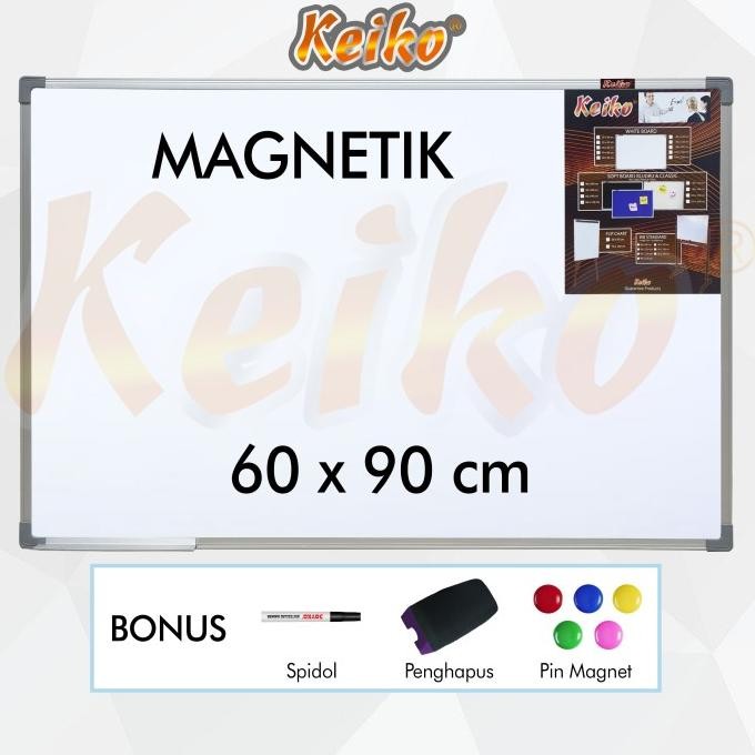 

HARGA DISC - Papan Tulis Whiteboard Gantung Magnet Single Face Keiko 60 x 90 cm