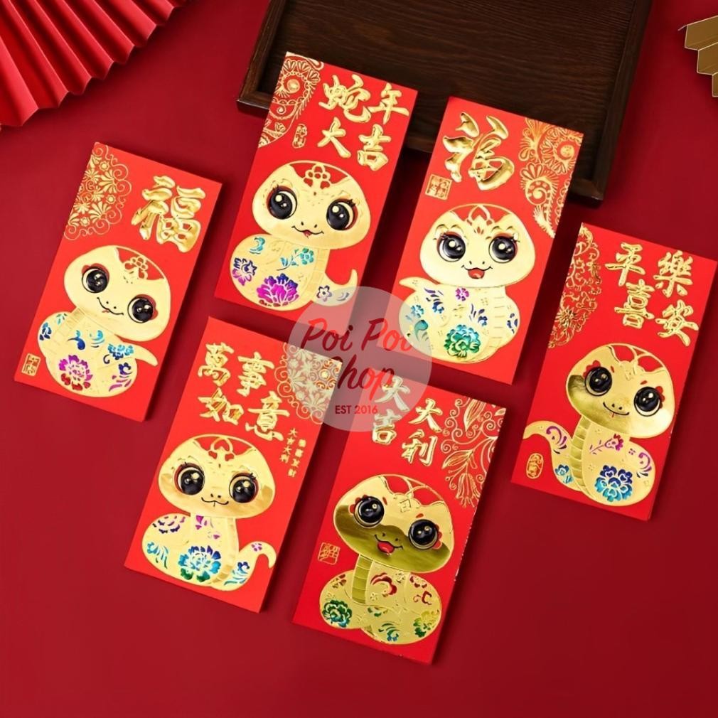 

Angpao Imlek Ular 2025 Angpau Premium Panjang 3D Shio Ular Grosir Snake Timbul 2025 Hongbao Grosir Murah isi 6 pcs Tebal Grosir Motif Karakter Berkualitas Bahan Terbaik