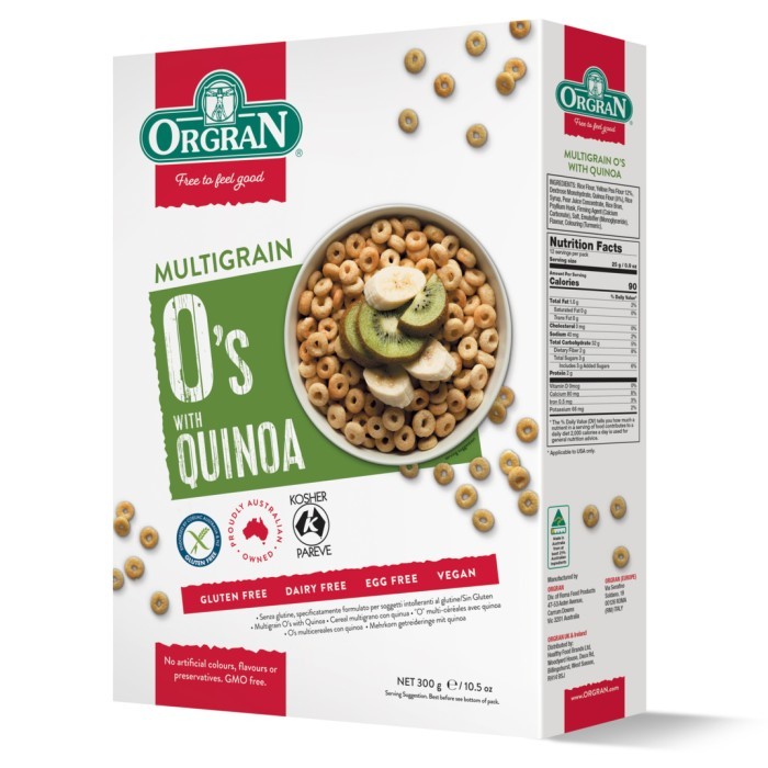 

Orgran Gluten Free Multigrain O'S With Quinoa 300Gr
