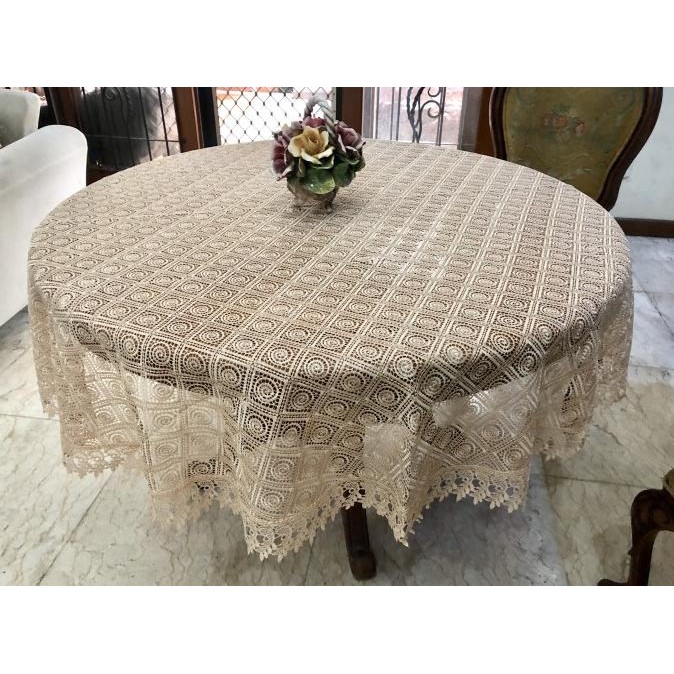Taplak Meja Kain Renda Bulat/Bundar High Quality