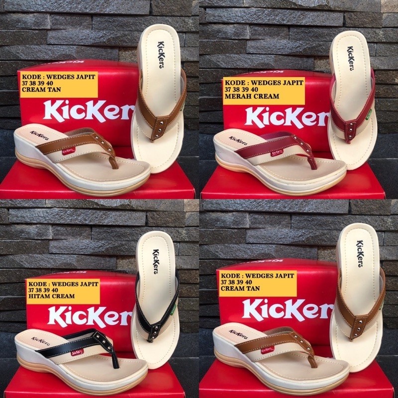 Sepatu Wanita SANDAL IBU IBU SANDAL JAPIT WEDGES TERBARU 2024 SANDAL WANITA SANDAL KICKERS WANITA
