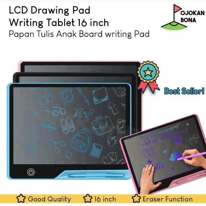 

HARGA DISC - LCD Drawing Writing Tablet 16" Papan Tulis Anak Board Writing Pad