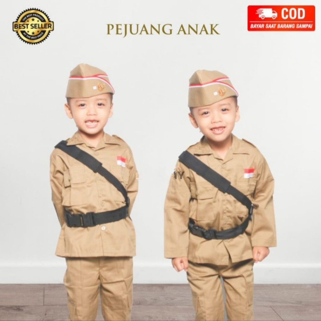 Kostum Anak Baju Karnaval Pejuang anak / Seragam Pejuang 45 VETERAN anak kostum 17agustus karnavall