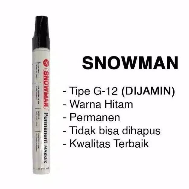 

Terlaris Spidol Snowman Permanent Marker G-12 Harga 1 Pcs Hitam
