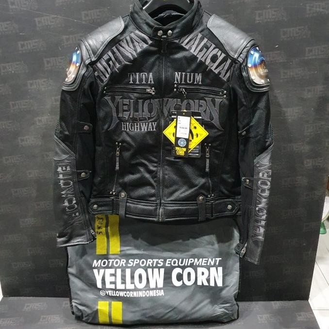 Jacket Motor Yellow Corn YB 3109 Black Gunmetal Jaket Touring Original
