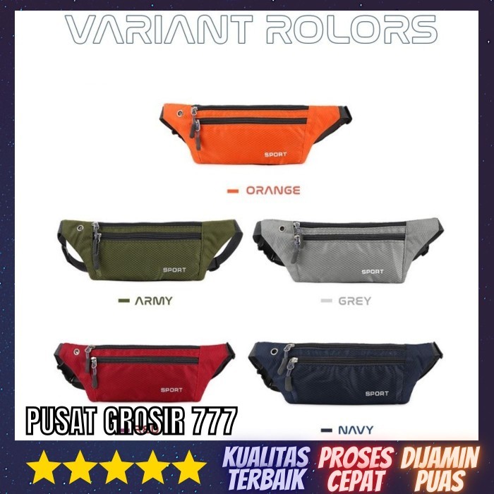 [KIRIM HARI INI ] Tas Waistbag Kecil Pria Wanita Sport Olahraga Tas Pinggang Selempang - Sky Blue