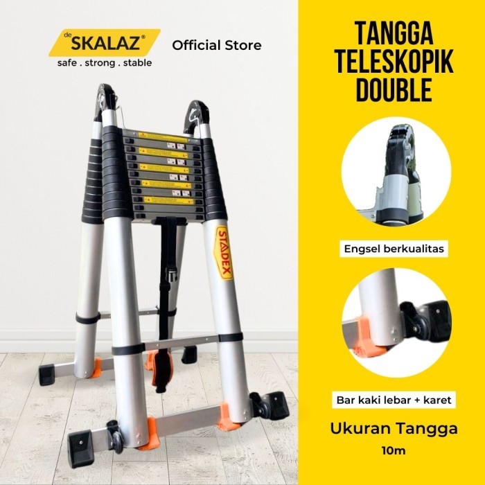 Tangga Teleskopik Double 10 meter Stadex Aluminium