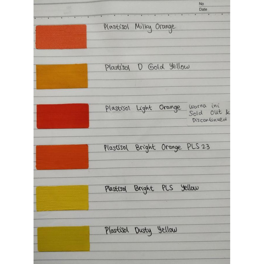 

Shin Nakawarna Plastisol Special Yellow And Orange Series Premium