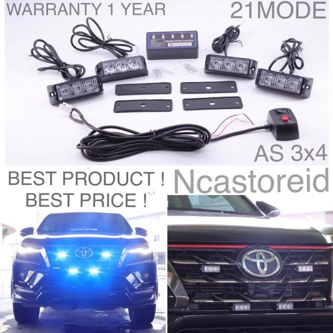 

BLUE- STROBO GRILL MOBIL 4 TITIK AESTHETIC SIREN AS3X4 ION BLUE HIGH QUALITY