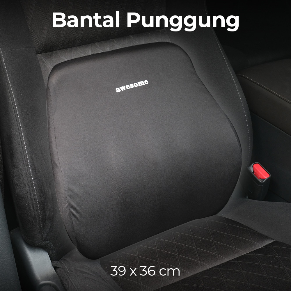 

- Awesome Bantal Punggung Kursi Car Backrest Lumbar Support Memory Foam - NR-2 -