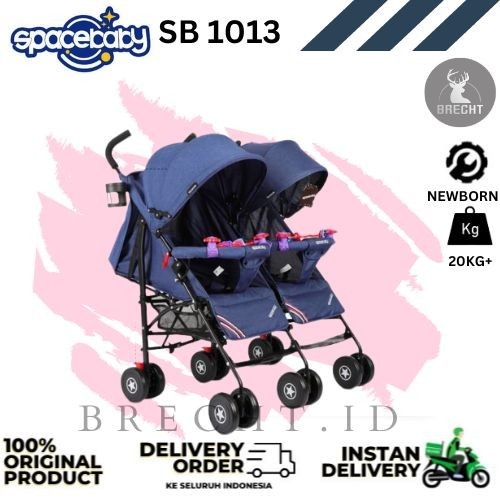 Stroller Baby Twin Kereta Dorong Bayi Kembar Spacebaby SB 1013
