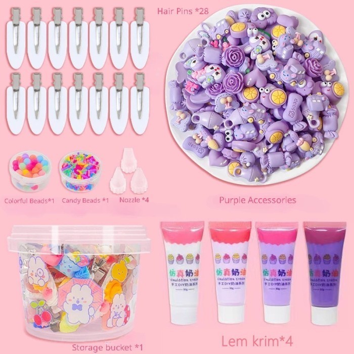 [HW819] 1005pcs DIY deco cream / Krim Lem Jepit Rambut Kit /deco cream kit krim/DIY Jepit Rambut