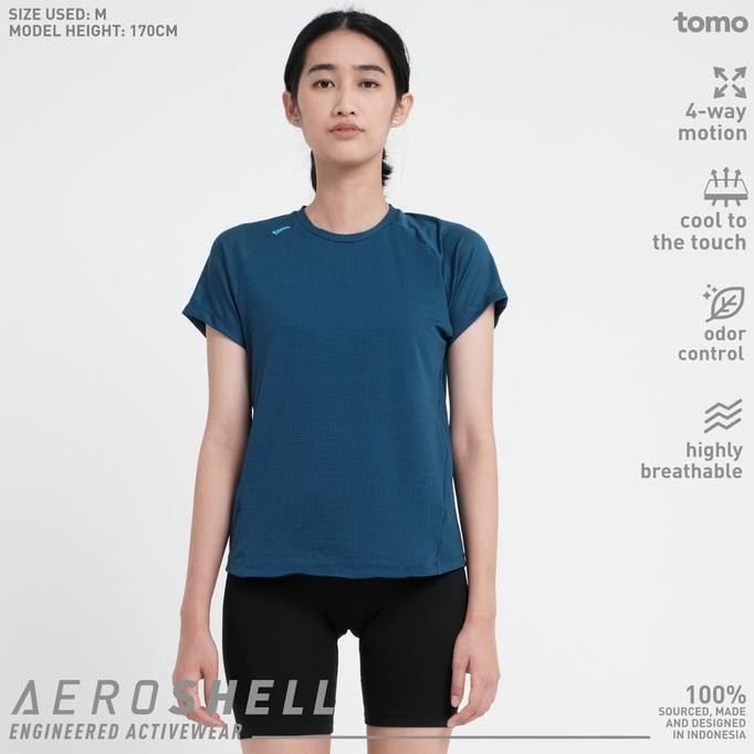 

BLUE- TOMO AEROSHELL / WOMENS ACTIVE SHORT SLEEVE SHIRT / INDIGO BLUE