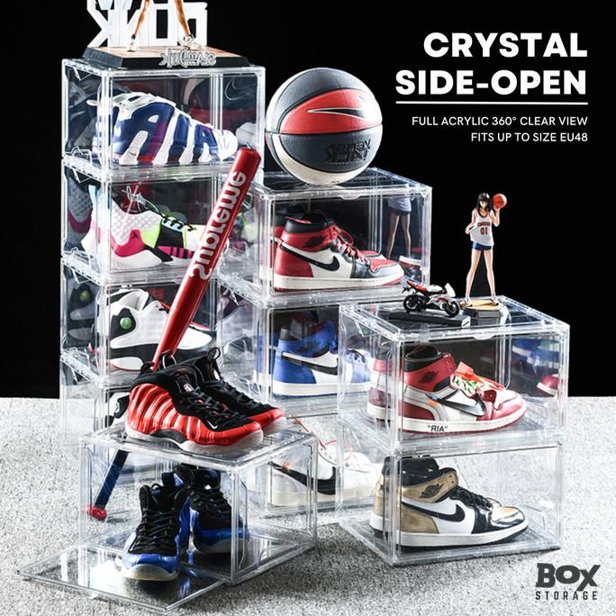 

crystalsneakers box full acrylic side open transparent xl termurah