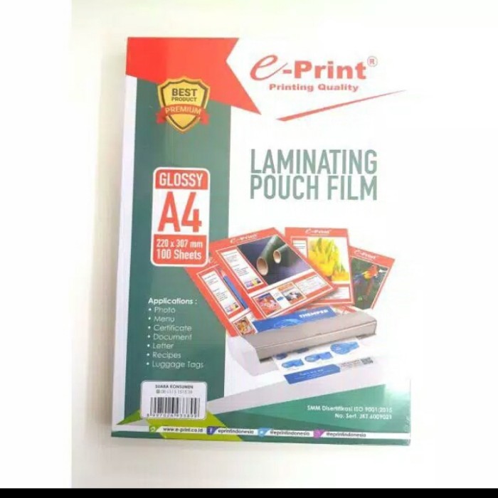 

plastik laminating ukuran A4 merek eprint
