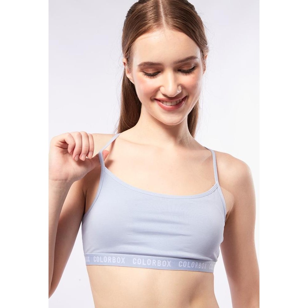 

BLUE- COLORBOX COTTON STRETCH BRALETTE I-NWBFUW223J099 BLUE