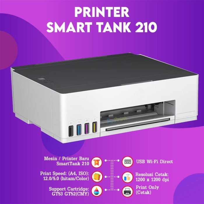 Printer Smart Tank HP 210 Print Only Wifi Bluetooth Ink Jet