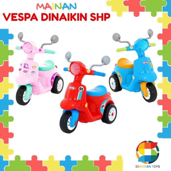 Mainan Anak Sepeda Vespa SHP Dinaikin/ Sepeda Vespa Anak MB691