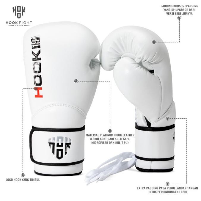 Sarung Tinju Tali Sparring Hook Boxing Gloves Lace Up MuayThai Glove