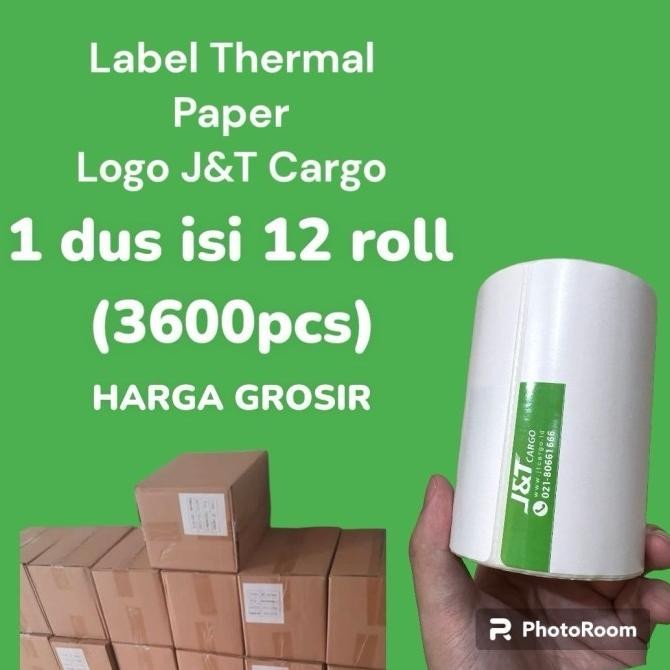

TERBARU - Kertas Thermal Label Barcode JNT Cargo 1 DUS isi 12 Roll 100x100mm