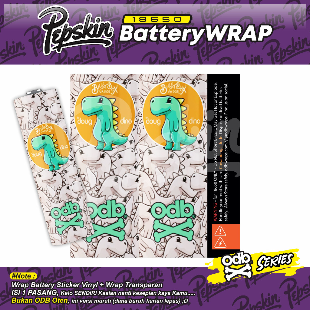 

*Premium Quality* Stiker Wrap Batrei 18650 Odebe V10 02 Garskin Custom Stiker Maxdecal Bkn Case COD