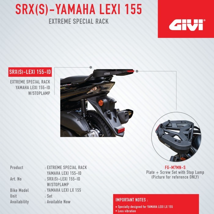 YAMAHA LEXI 155 2024 BRAKET BOX GIVI SRX (S)