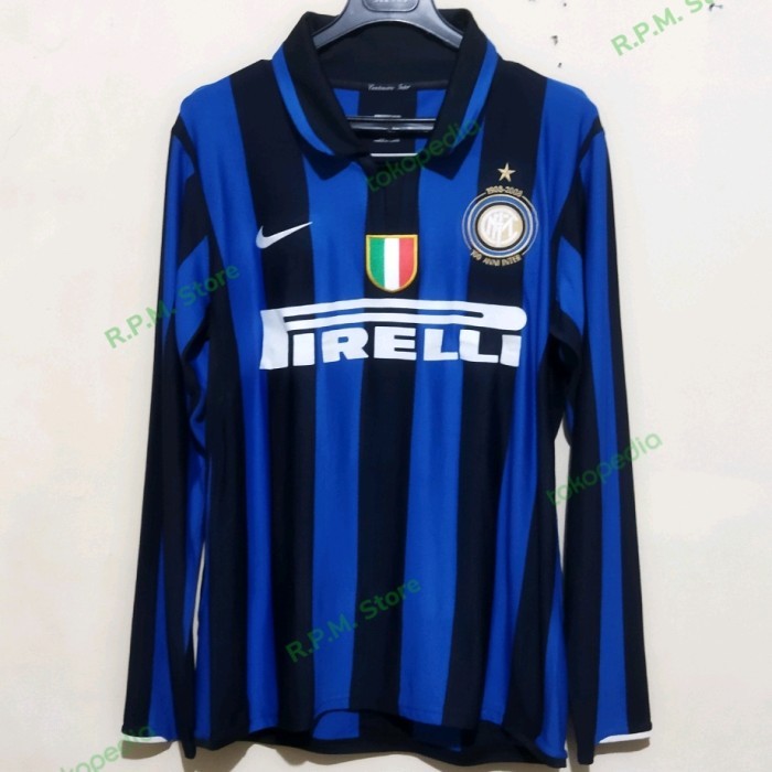 [RARE] JERSEY INTER MILAN ORIGINAL PLAYER ISSUE CENTENARY LS 2007/2008