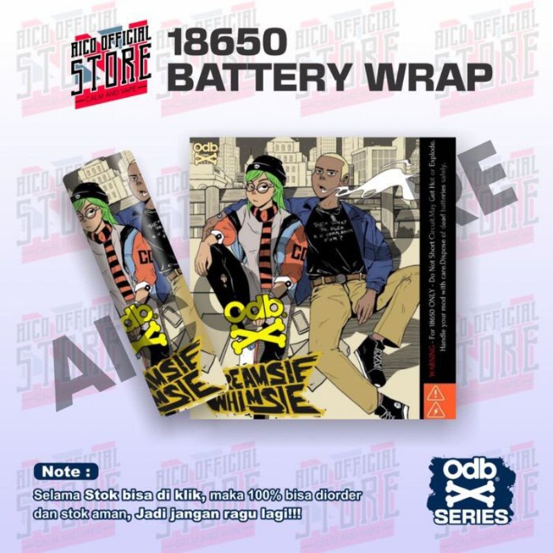 

*Premium Quality* Famstore Stiker Wrap Baterai 18650 O D B X Kremsi Whimse Untuk Melindungi Dan Memperindah Tampilan 19 Garskin Custom Stiker Maxdecal Bkn Case COD