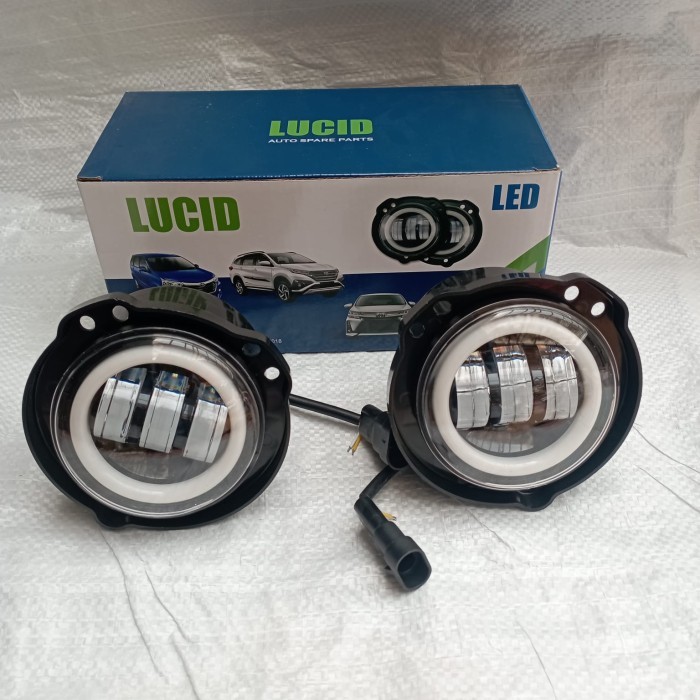 Readi Stoknya- Lampu Led Foglamp Mobil Universal Bulat 3,5 Inch X3 3 Lensa Angel