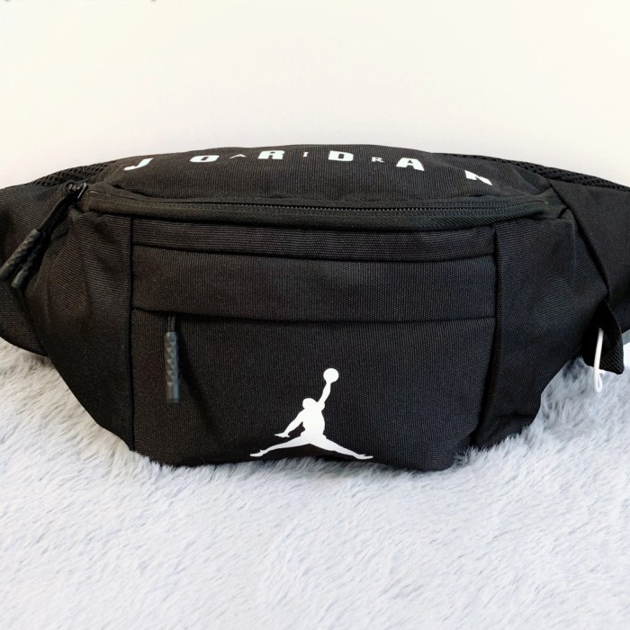 MURAH Tas Selempang Pria Air Jordan Import / Waist Bag Pria Import #KN04 - Hitam