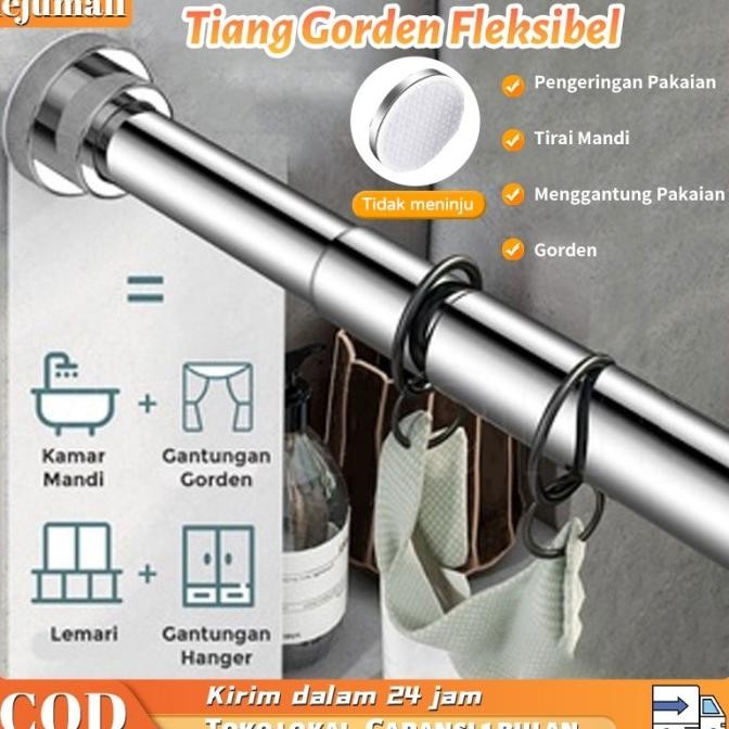 NEW Tiang Gorden Fleksibel Jemuran Baju Tiang Jemuran Portable Besi Gorden