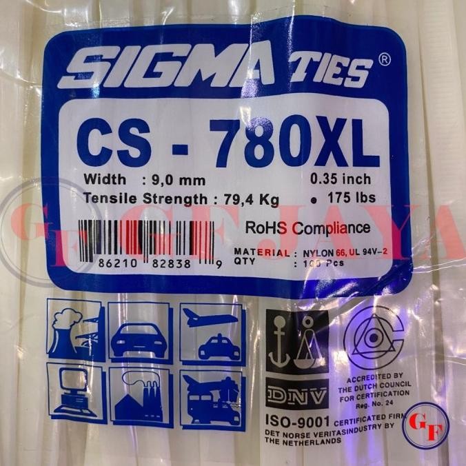 

Kabel Ties Sigma CS 780XL / 78cm Putih CS780XL Cable Tie White 80 cm