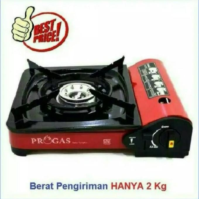 Kompor Gas Portable Merk Progas 2 In1 Pake Gas Kaleng Mestiwatidar