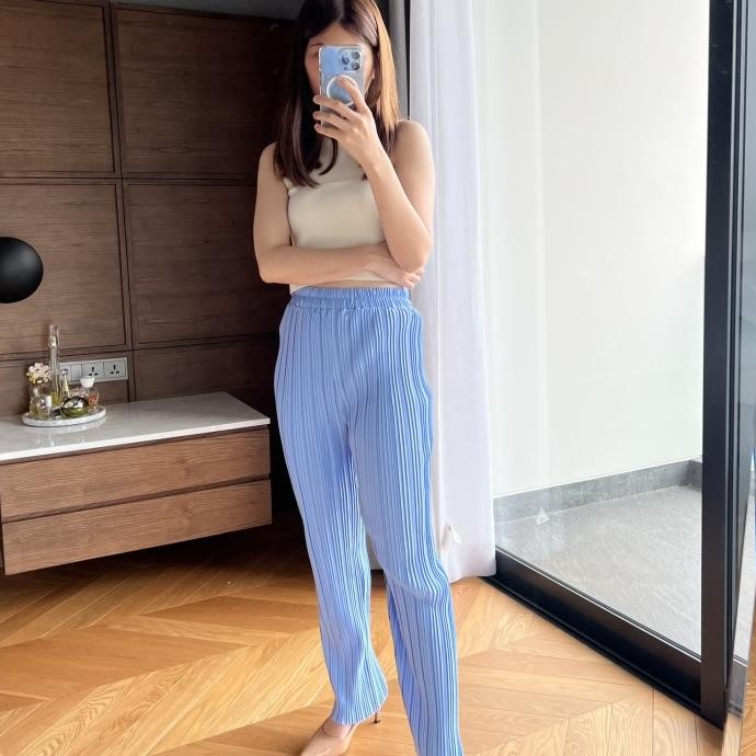 Baru Update Celana Pensil Plisket Bb / Pleats Pants Wanita Jumbo Premium 015 (1/2) Fashion 2024