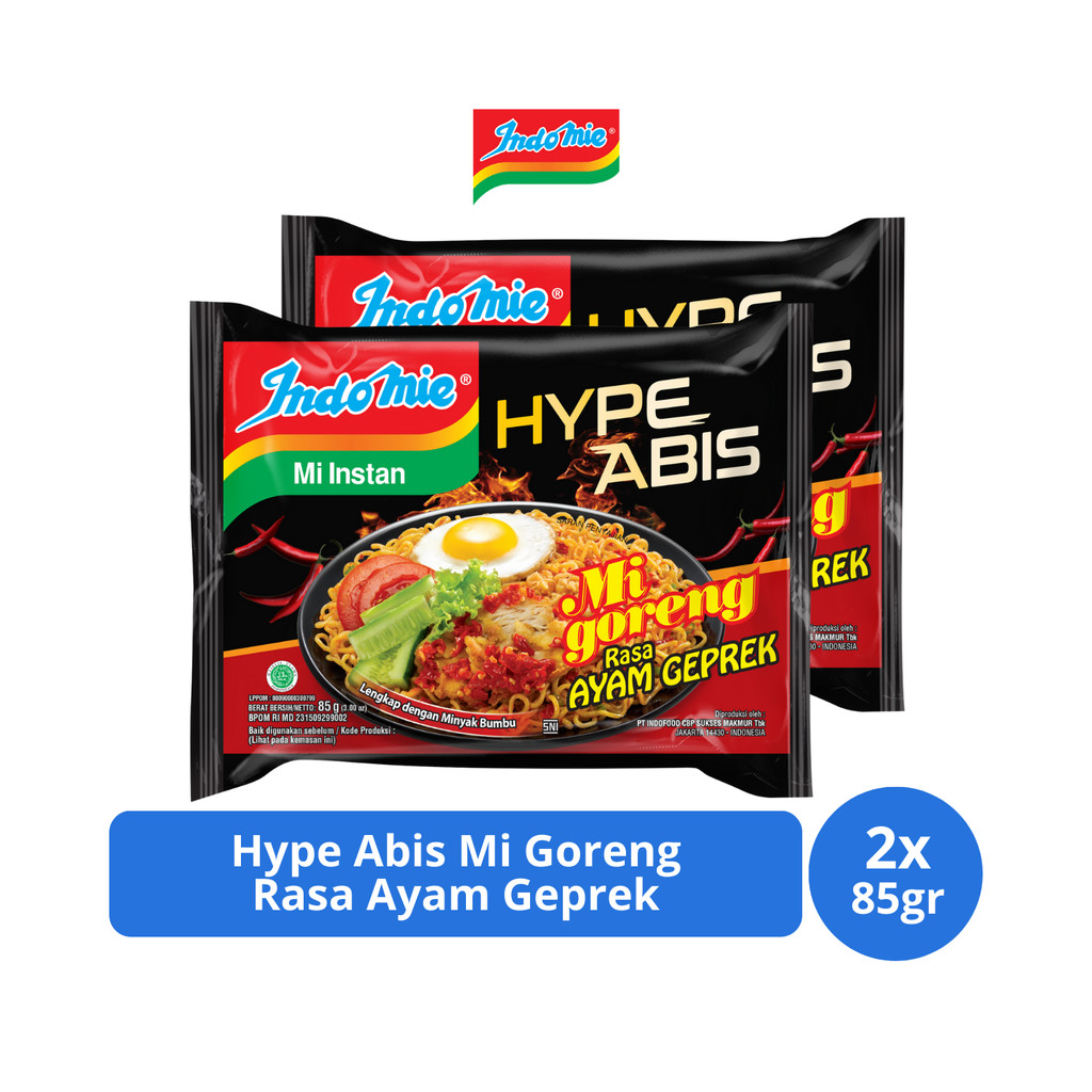 

Indomie Hype Abis Mi Goreng Rasa Ayam Geprek 85gr x 2 pcs