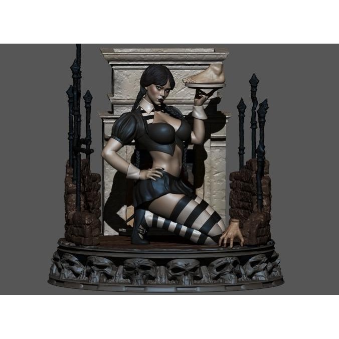 Tersedia Wednesday Addams Fan Art Resin Kit Figure