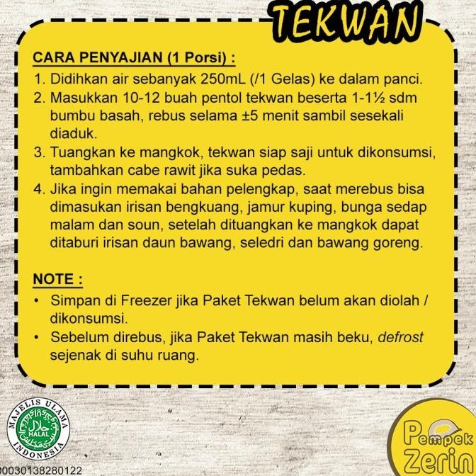 

Tekwan Khas Palembang Bumbu Kaldu Udang (6-7 Porsi) - PEMPEK ZERIN hc