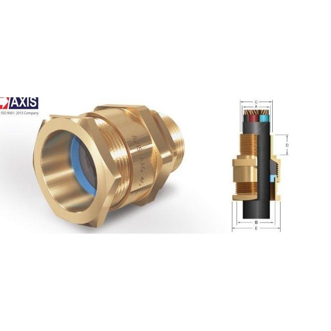 

Cable Gland Brass Without Armour A2 Series Merk Axis 90 65,078,0 mm
