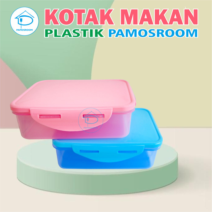 DISKON Pamosroom Lunch Box Tempat Makan Plastik Kotak Makan Mini Wadah Makan