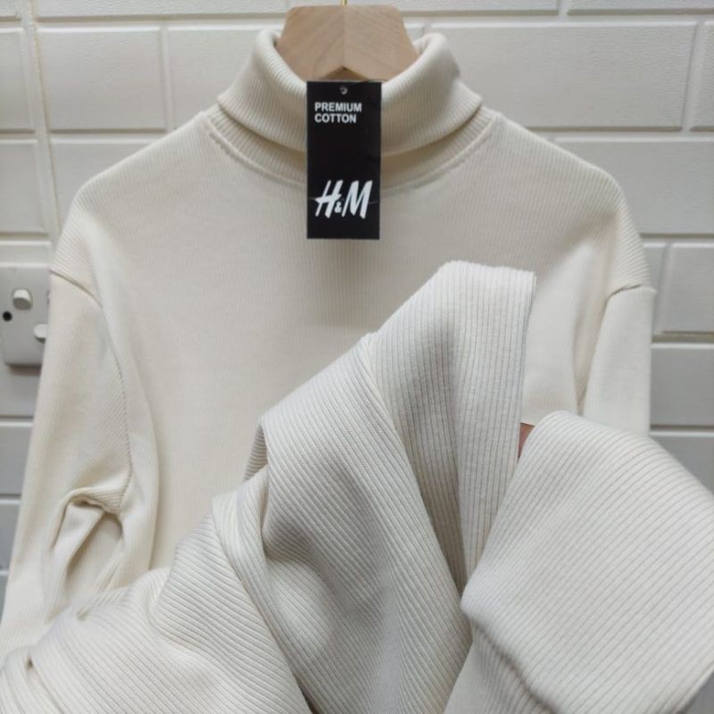 Kaos Turtleneck Pria Wanita Leher Kerah Tinggi Lengan Panjang Rib Premium Turtle Neck Saracuku Basic