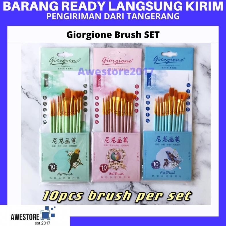 

BISMILAH GIORGIONE BRUSH SET G-188 | KUAS LUKIS SET 10 BIRD SERIES WATER COLOR PROMO