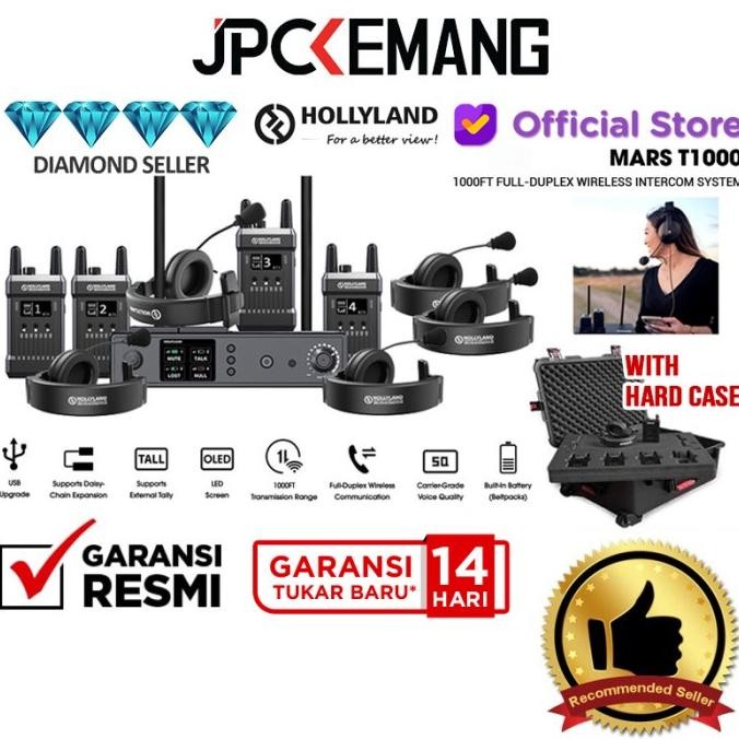 Hollyland Mars T1000 Wireless Intercom Headset Hollyland T 1000 RESMI