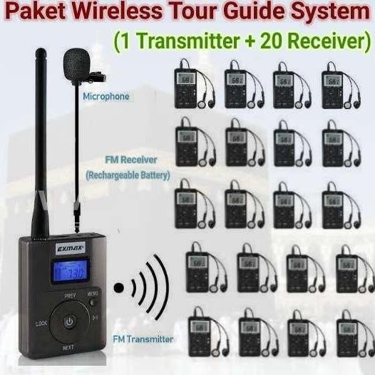 Paket Wireless Audio Tour Guide System 20 Receiver -  Haji Umroh