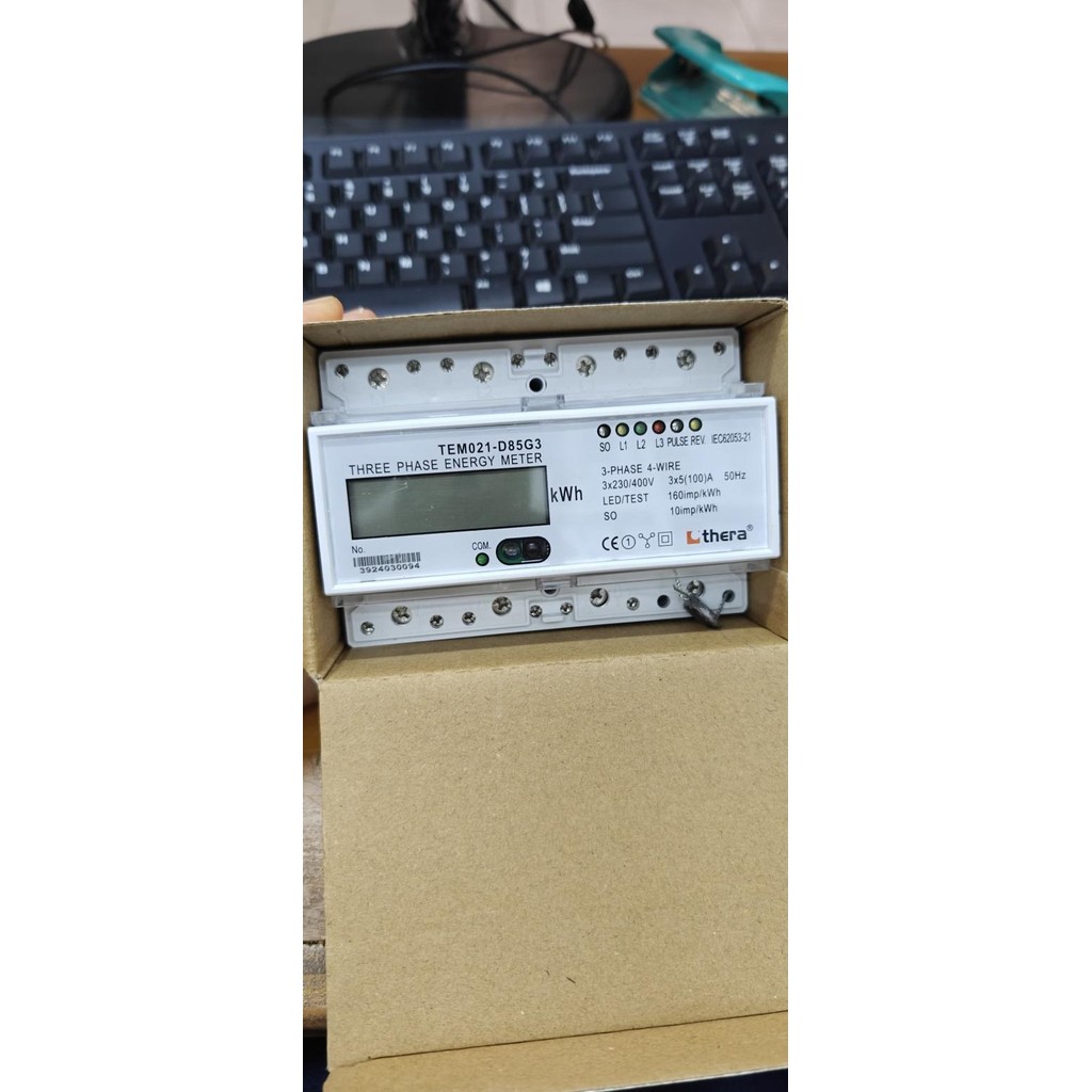 Kwh Meter THERA TEM021-D85G3 TEMO21-D85G3 3Phase Single Tariff Digital Direct Connection 5(100)Amper